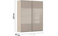Goossens kledingkast finca combi glans mat glas bruin hoogwaardig meubelplaat - 8244383-{merk}-finca-combi-sts-bruin-schuifdeuren-02